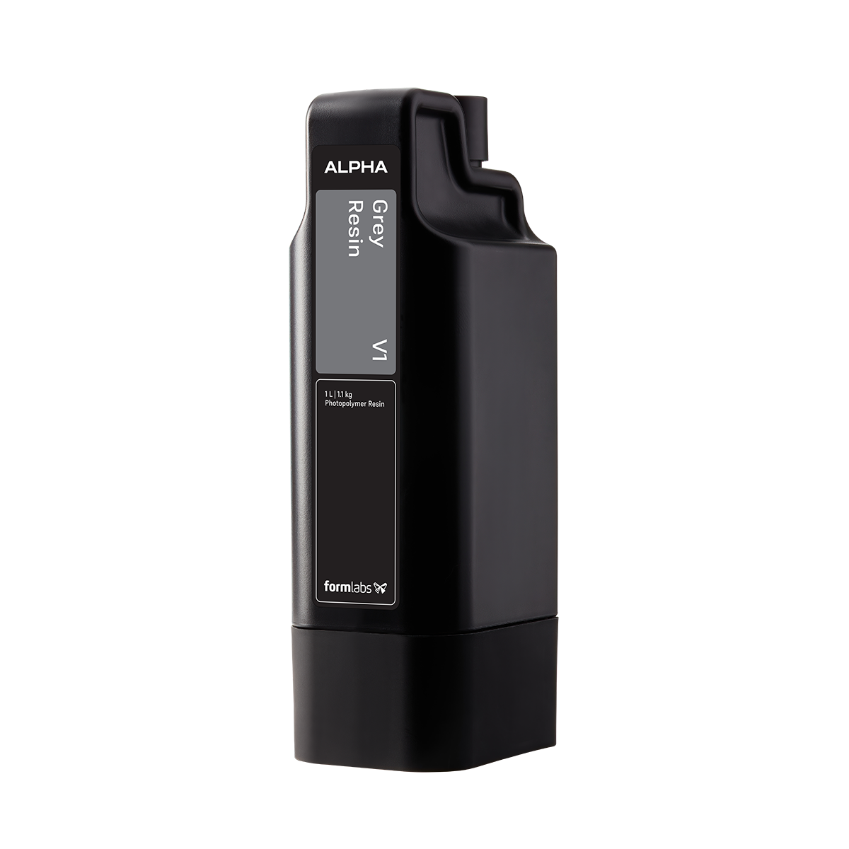 Side View of the Formlabs Alpha Grey Resin 1L for the Form Studio 1 3D Printer