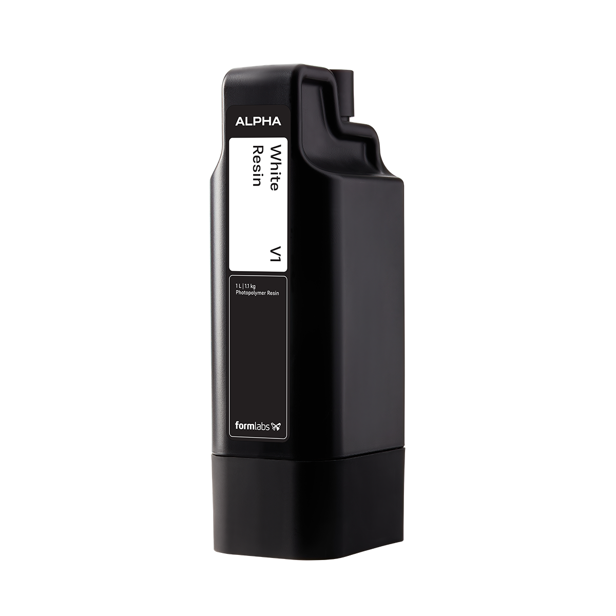 Side View of the Formlabs Alpha White Resin 1L for Form Studio 1 3D Printer